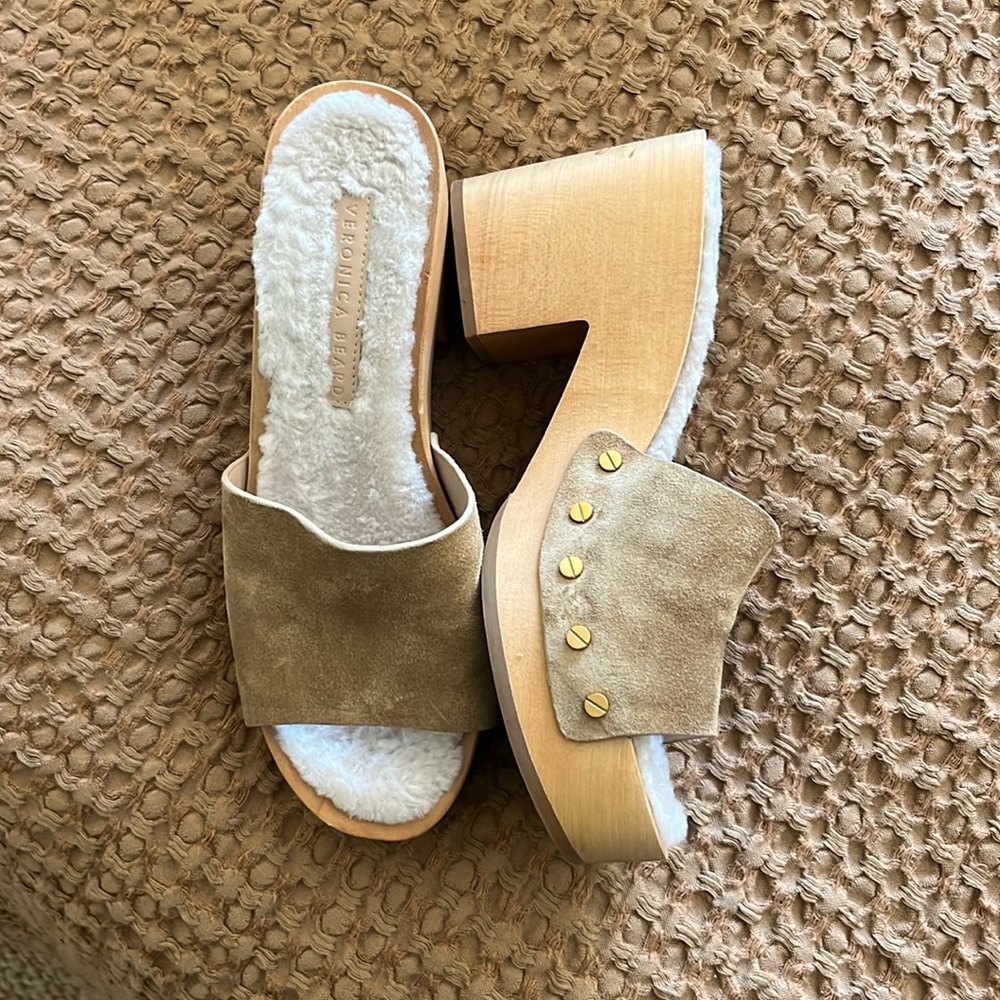 Veronica Beard Shearling Mules